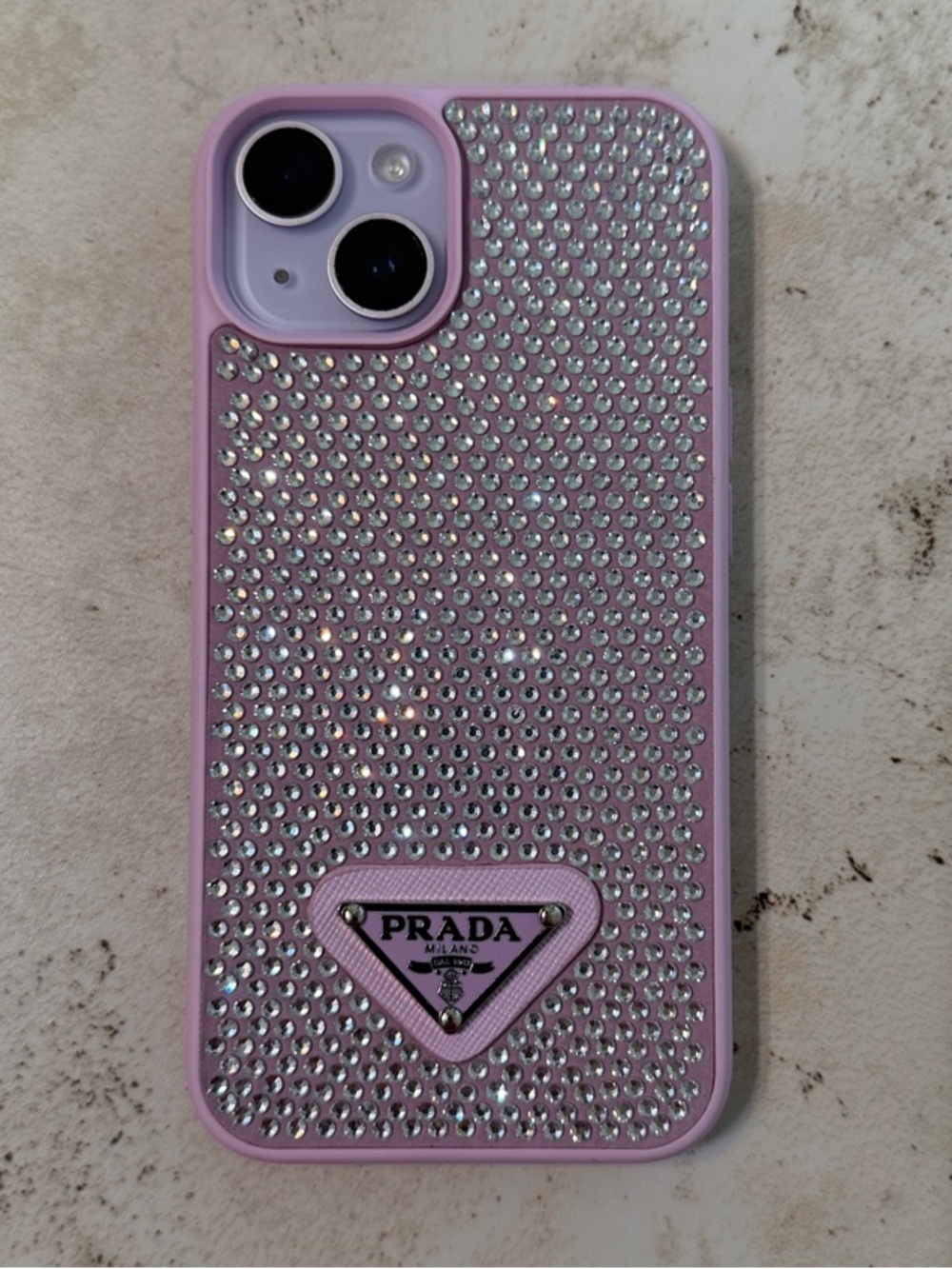 Lavender Crystal-Embellished Glitter IPhone 14 Case